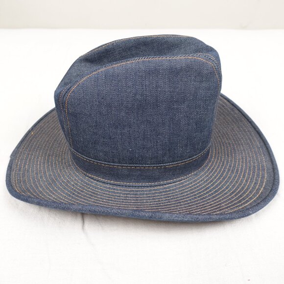 Vintage USA Levi's Denim Rodeo Cowboy Hat Size 7 3/8 Western 1970s - Picture 6 of 10